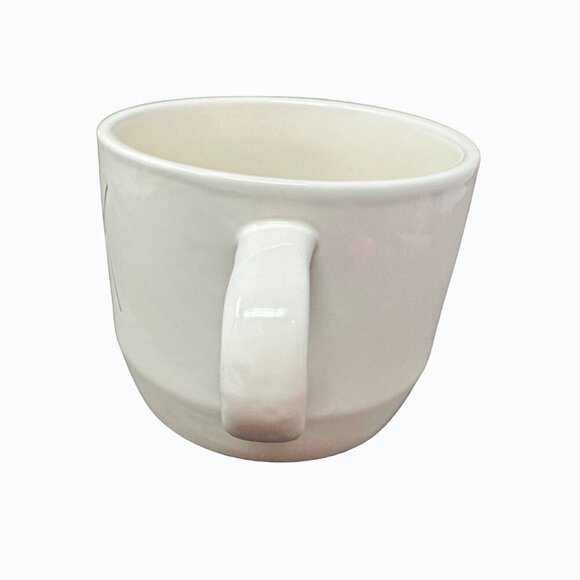 Rae Dunn DRINK Cappuccino Mug Wide Ceramic Large Coffee Cup Magenta LL Gift Whi - Picture 4 of 7